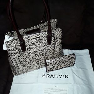 Brahmin Joan Tote, Dogwood Pearl w/Wallet
